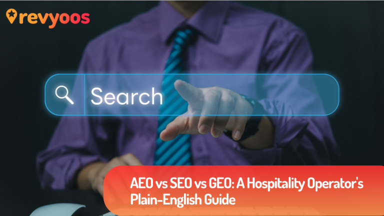 AEO vs SEO vs GEO: A Hospitality Operator's Plain-English Guide - Revyoos