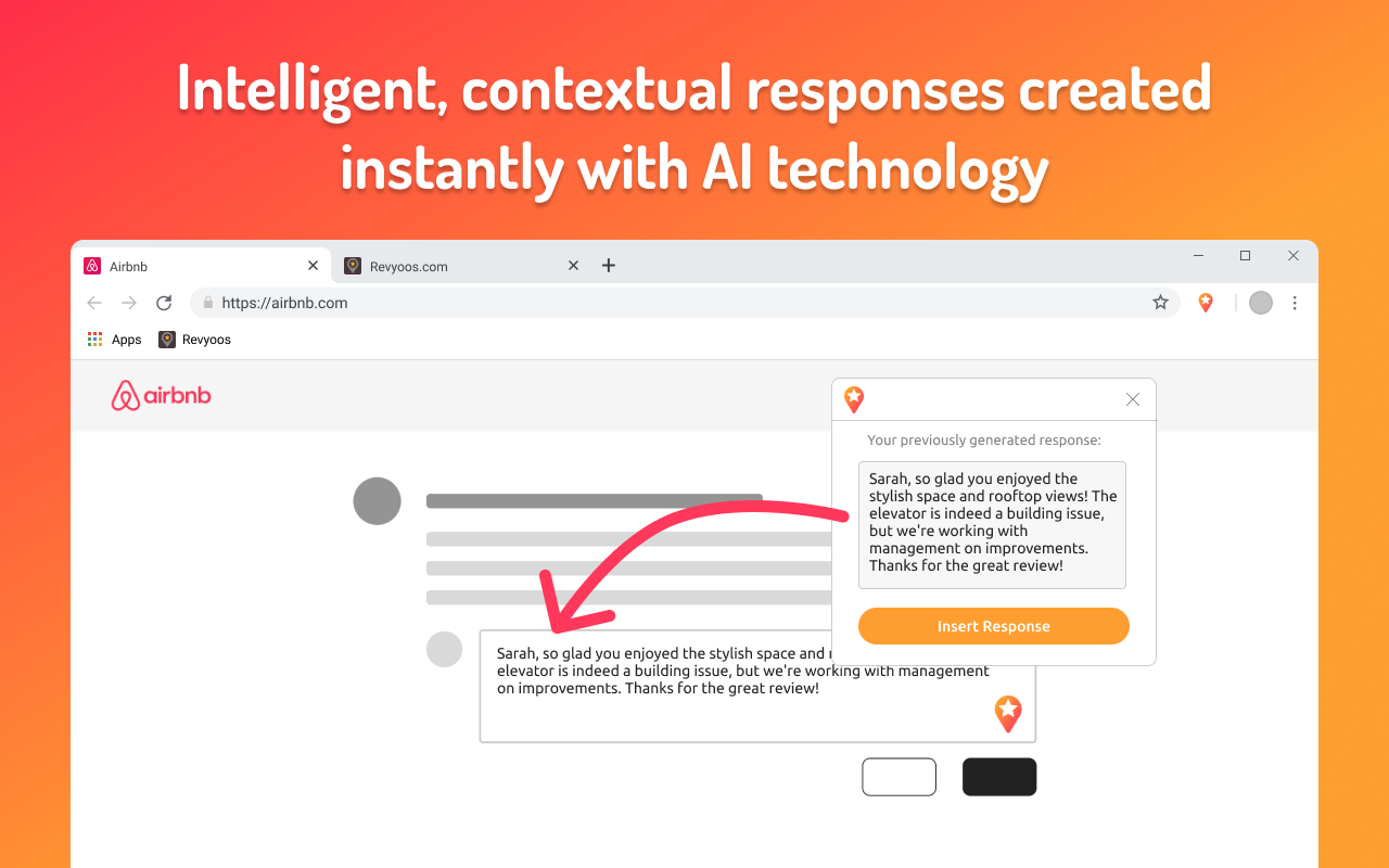 AI Review Response Extension Airbnb: Reply Instantly On-Platform - Revyoos