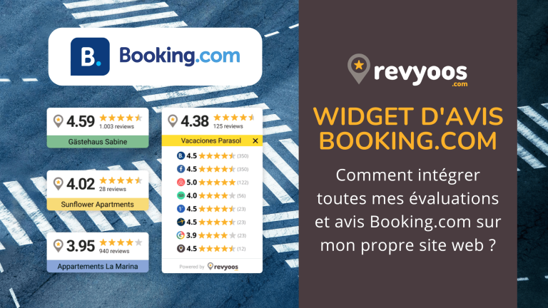 Widget d'opinions Booking.com: comment intégrer toutes mes notes et avis Booking.com sur mon propre site Web ? - Revyoos