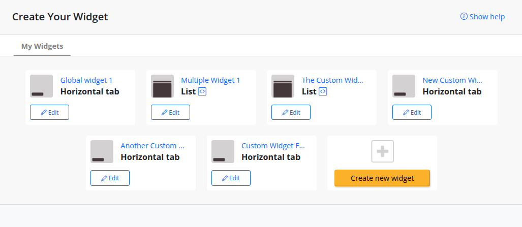 Unlimited Custom Widgets for Business Plans