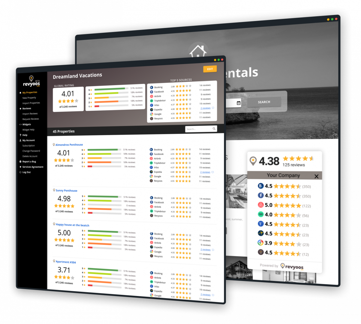 Revyoos Dashboard and Widget