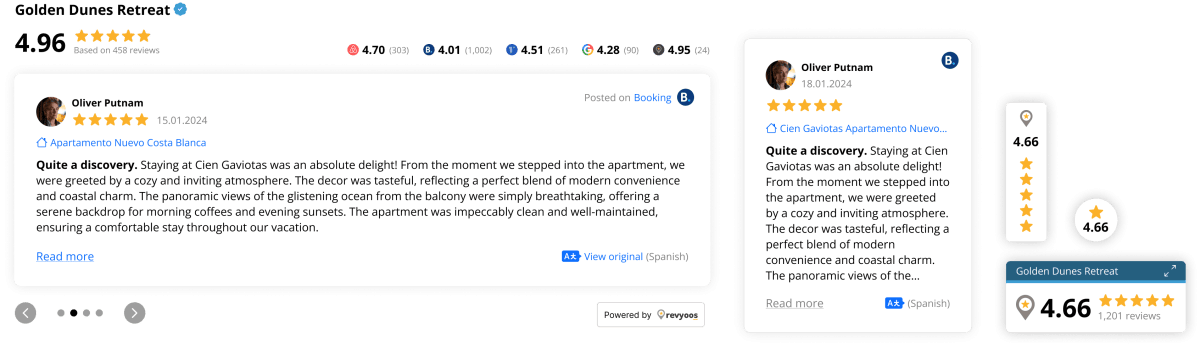 Revyoos features for property managers: Widgets