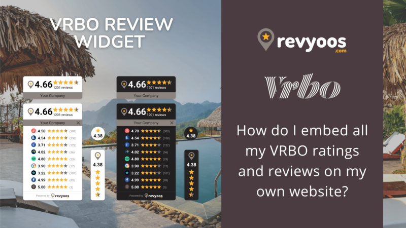 How do I embed all my VRBO ratings and reviews on my own website?