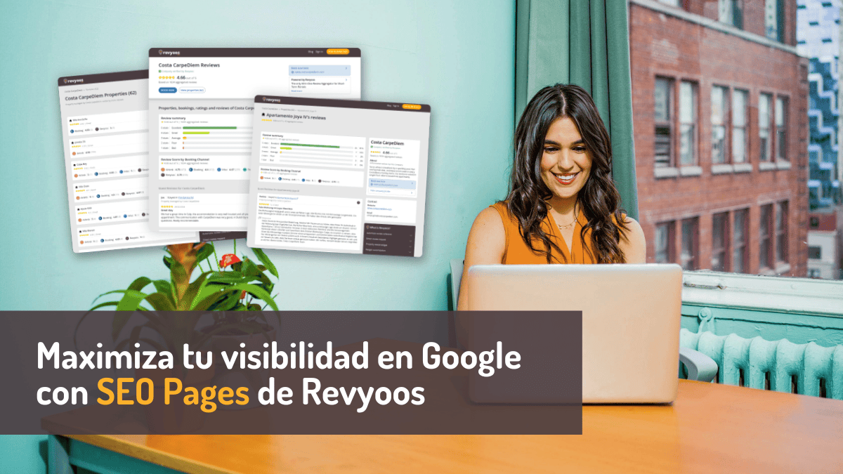 Maximiza tu visibilidad en Google con SEO Pages de Revyoos - generar confianza, posicionamiento google, reseñas, reservas directas, SEO, tasa de conversión de reservas, valoraciones